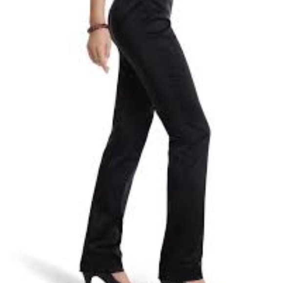 White House Black Market Pants - WHBM Black Satin Slim Pant Trouser Hem High Rise 8 Regular 30" inseam